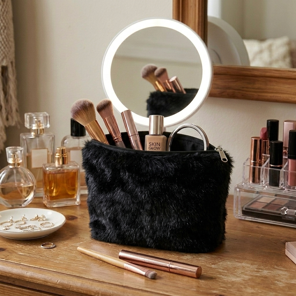 Cat Fur - Obsidian Cosmetic Pouch Trendy Home