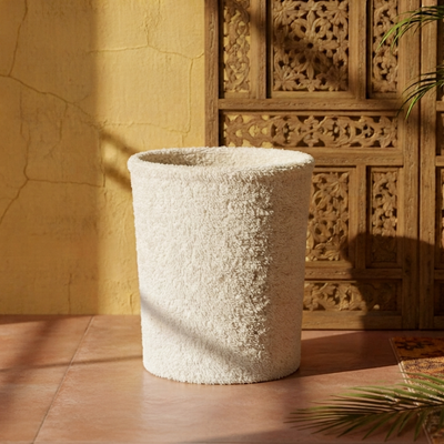 Teddy Fur - Soft Ivory Dustbin Trendy Home