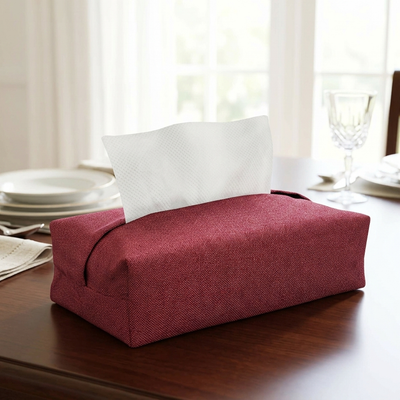 Fine Jute - Plum Tissue Box Trendy Home