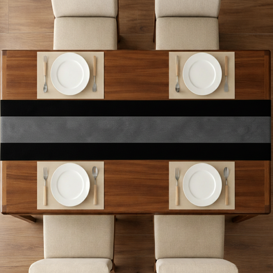 Malai Velvet - Black & Gray Table Runner Trendy Home