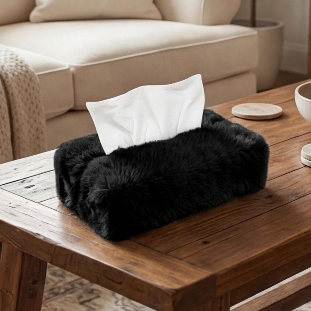Cat Fur - Obsidian Tissue Box Trendy Home