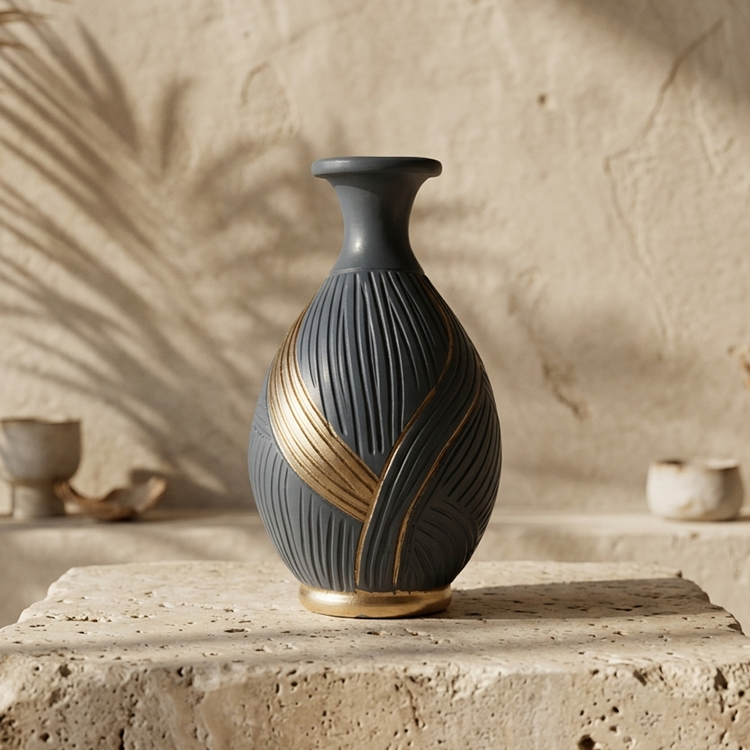 Old Bottle - Marrakesh Gold Vase Trendy Home