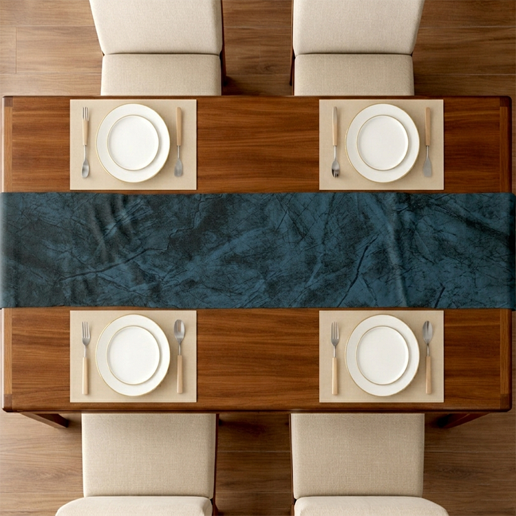Turkish Velvet - Deep Blue Table Runner Trendy Home