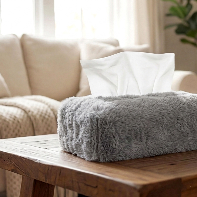 Cat Fur - Peppercorn Tissue Box Trendy Home