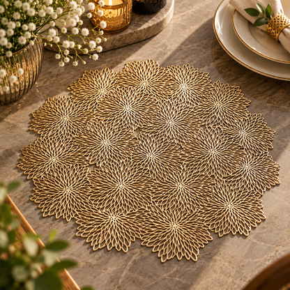 Pvc - Gold Royal Floral Charger Plate Trendy Home