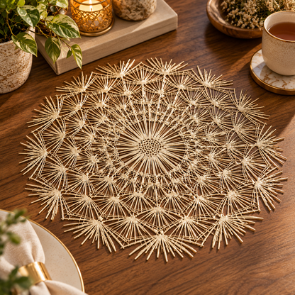 Pvc - Sunburst Gold Charger Plate Trendy Home