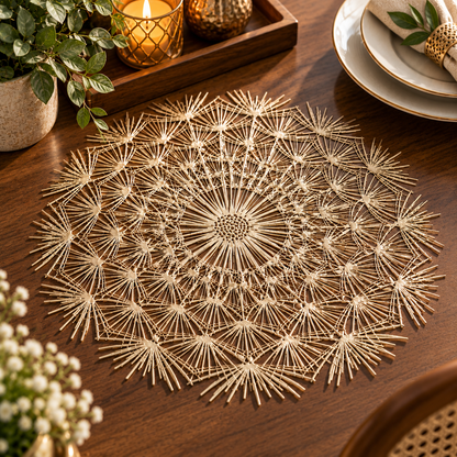 Pvc - Sunburst Gold Charger Plate Trendy Home
