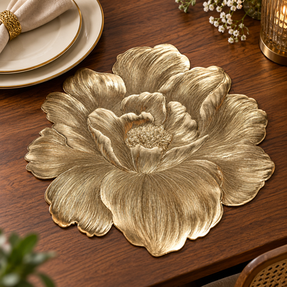Pvc - Plato base de lujo rosa dorada