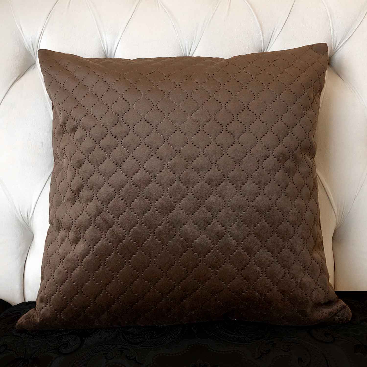 Quilted Velvet - Coffee Cushion Cover Trendy Home