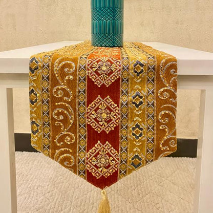 Hand Sequin - Rust Table Runner Trendy Home