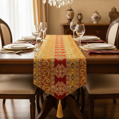 Hand Sequin - Rust Table Runner Trendy Home