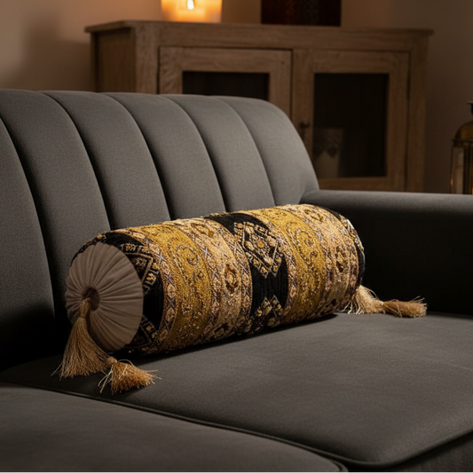 Hand Sequin - Spot Black Sofa Neck-Roll (pair) Trendy Home