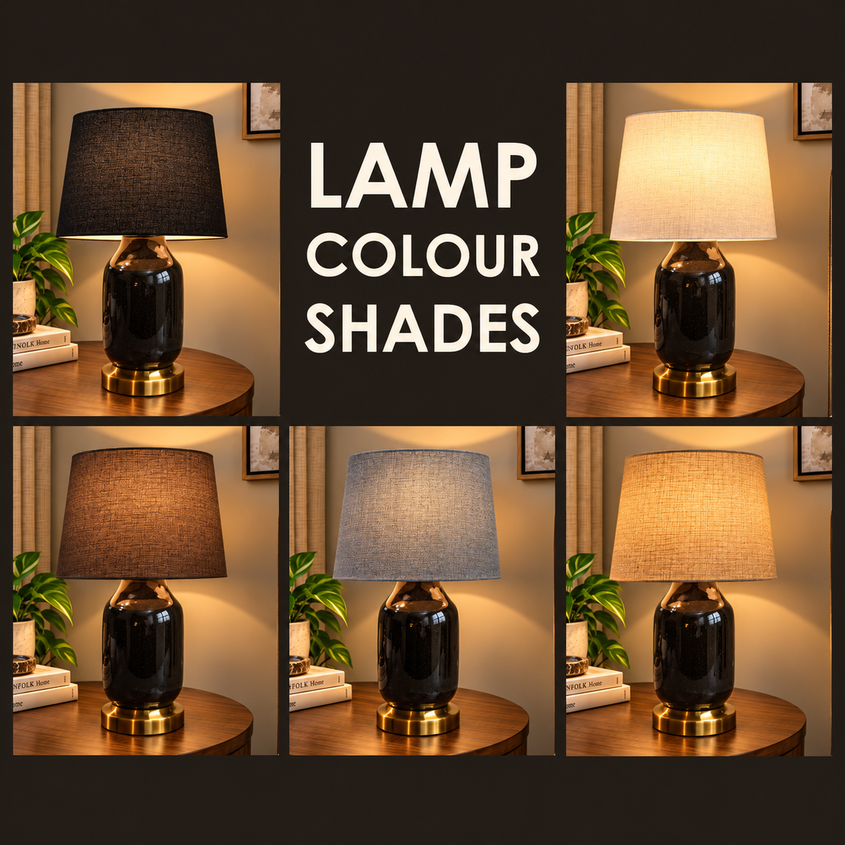 Carbon Barrel Table Lamp