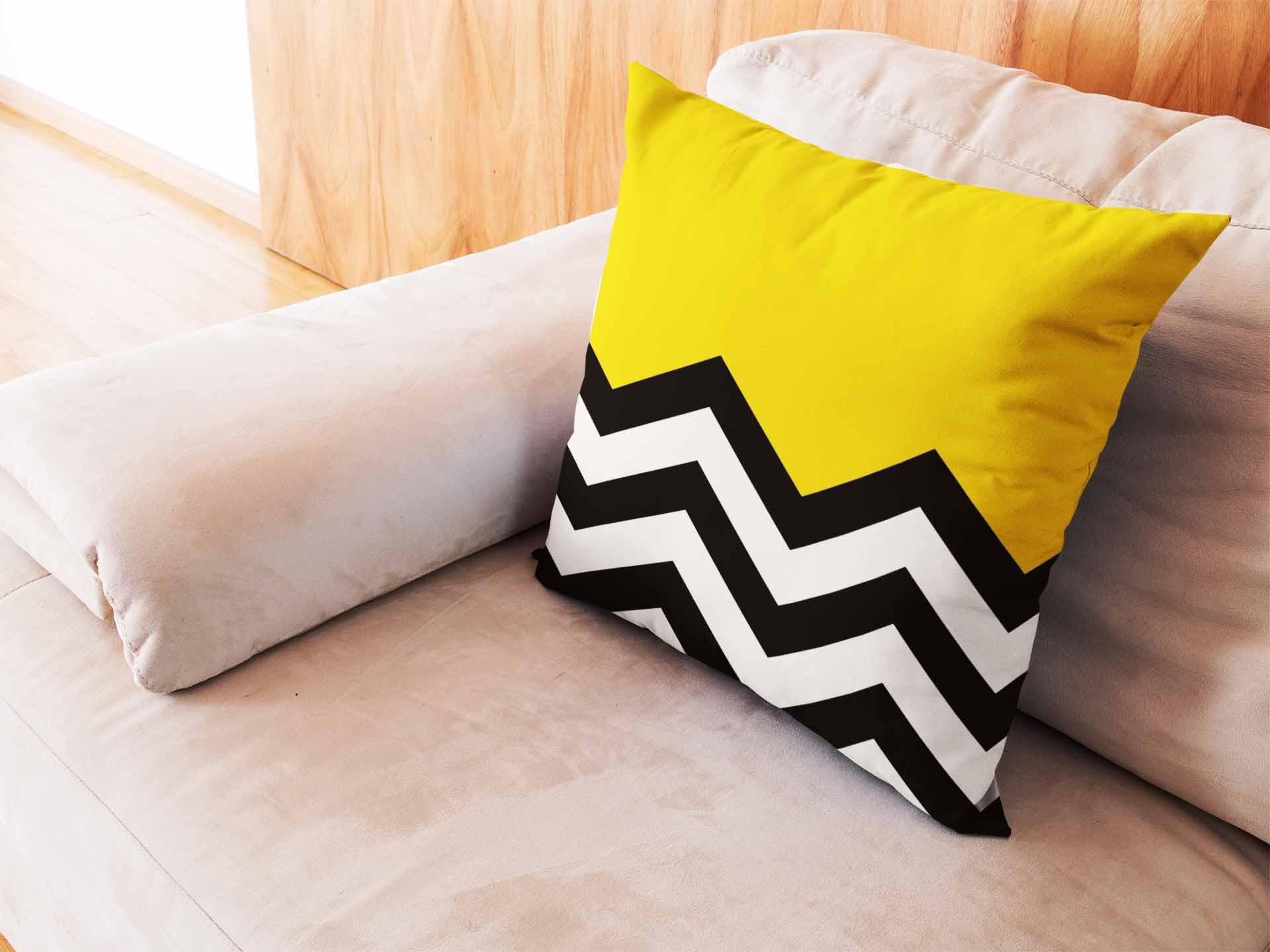 Printed - Lisbon Yellow Cushion Cover Trendy Home
