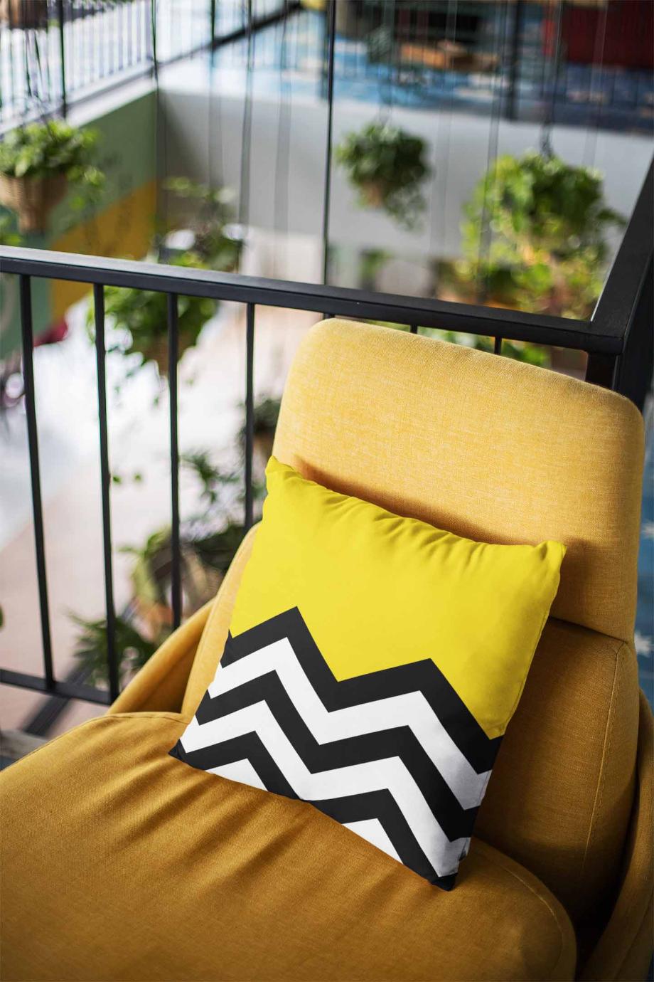 Printed - Lisbon Yellow Cushion Cover Trendy Home