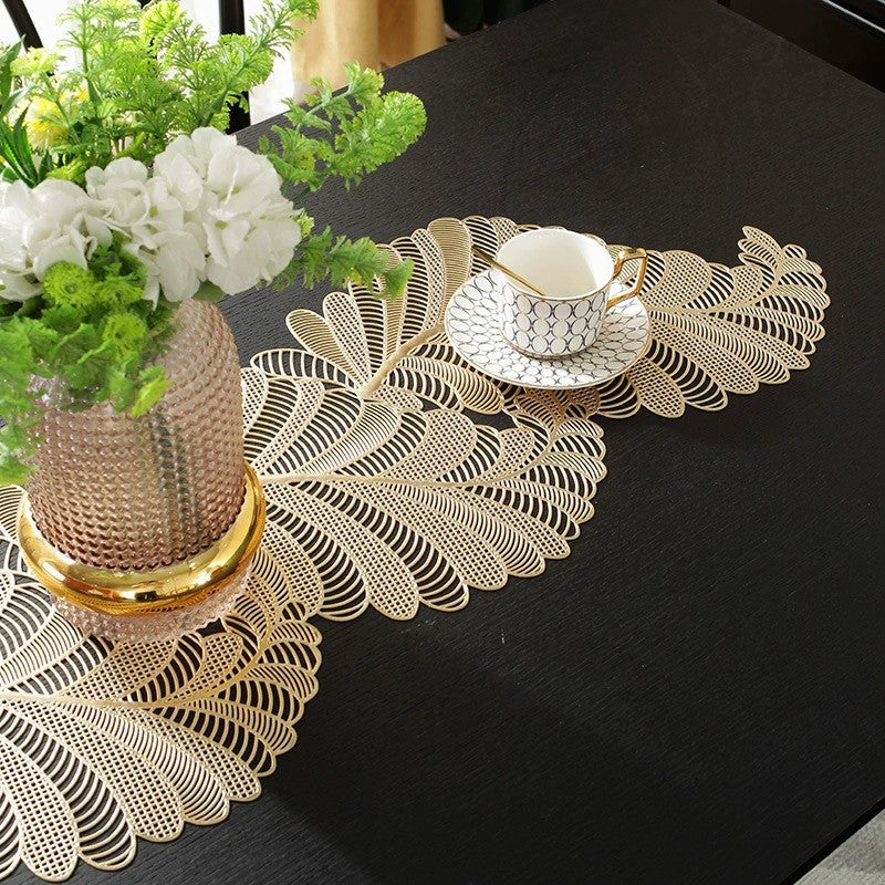 Pvc - Gold Leaf Table Runner Trendy Home