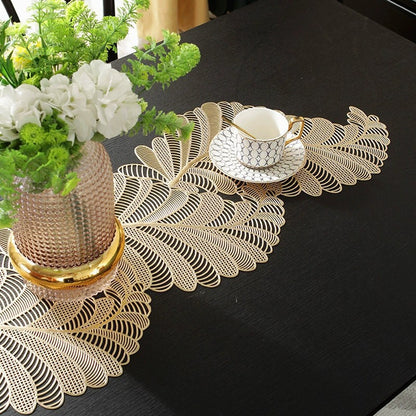 Pvc - Gold Leaf Table Runner Trendy Home