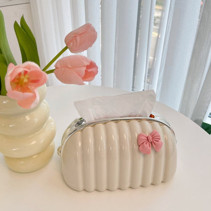 White Croissant Tissue Holder Trendy Home