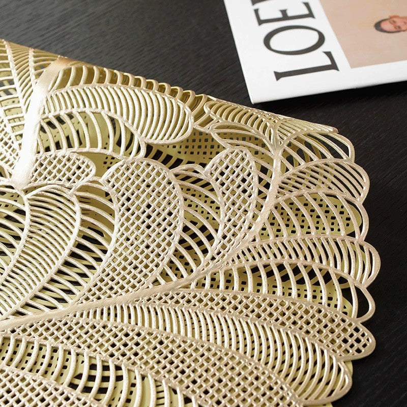 Pvc - Gold Leaf Table Runner Trendy Home
