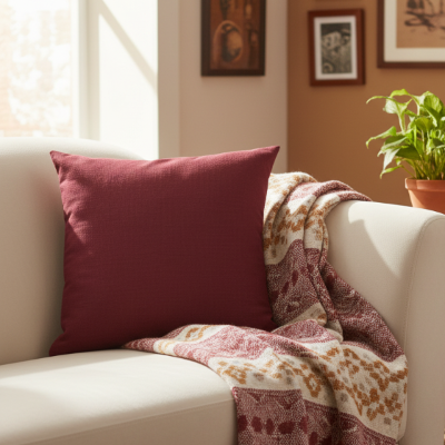 Fine Jute - Plum Cushion Cover Trendy Home
