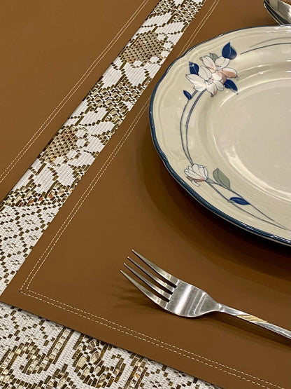 Premium Leather - Brown Table Mat Trendy Home