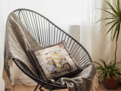 Retro Scooter Cushion Cover Trendy home 11 11 sale
