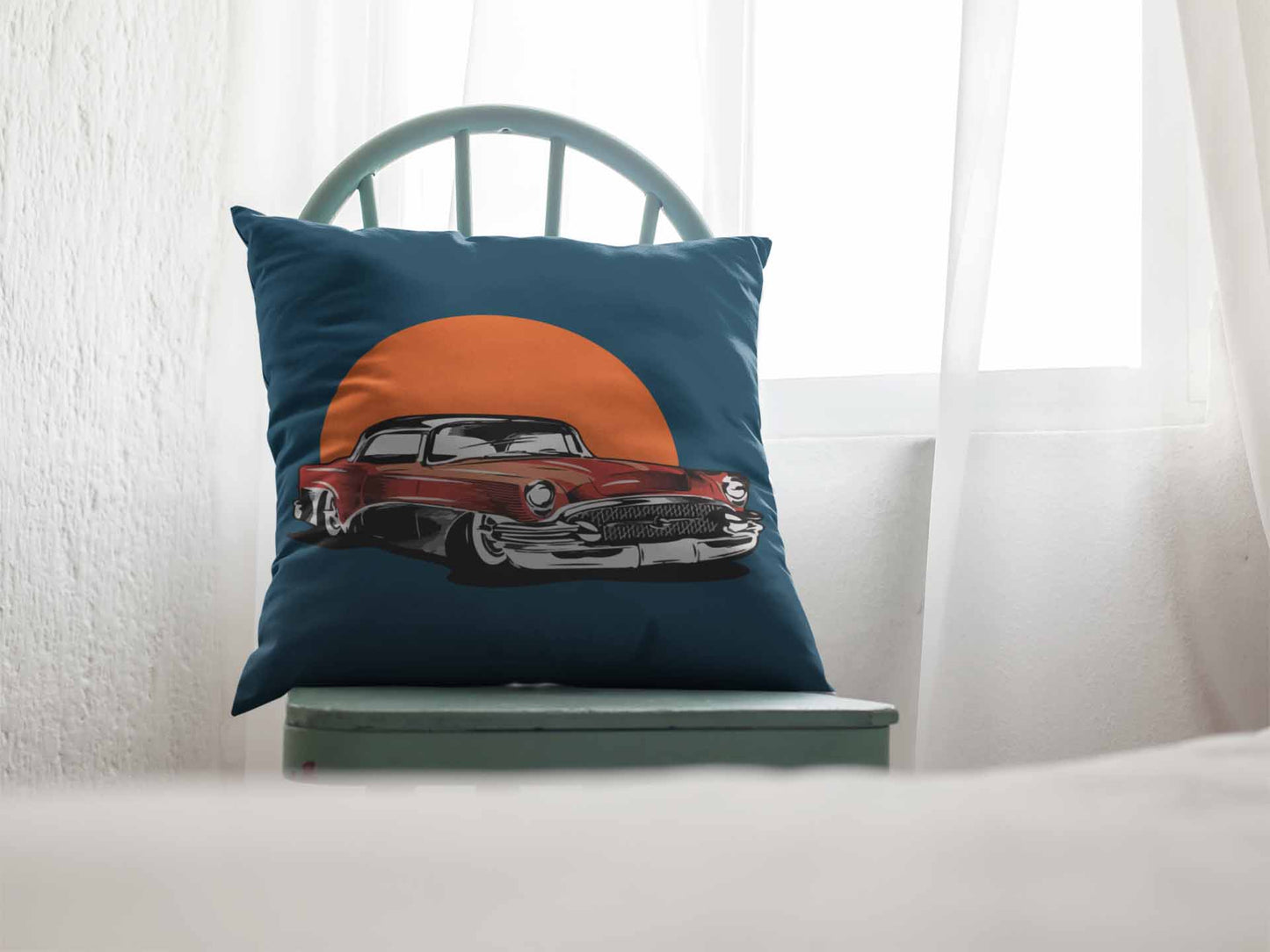 Vintage Red Mustang Cushion Cover Trendy Home