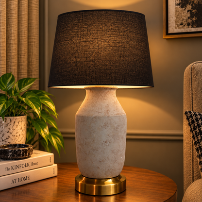 Barrel Table Lamp Black Trendy Home
