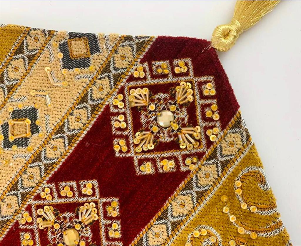 Hand Sequin - Maroon Table Runner Trendy Home