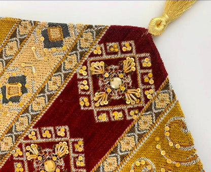 Hand Sequin - Maroon Table Runner Trendy Home