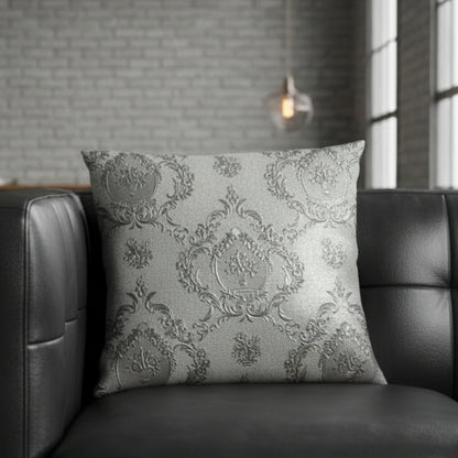 Embossed Leather - Silver Cushion Cover Trendy Home