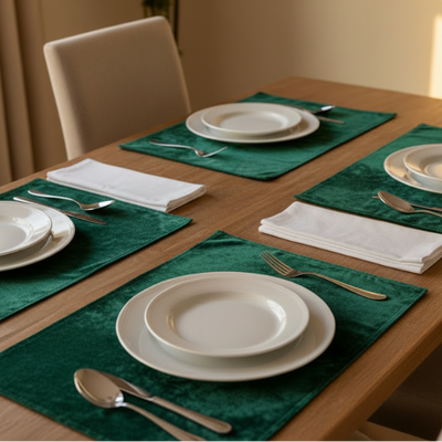 Malai Velvet - Emerald Table Mat Trendy Home