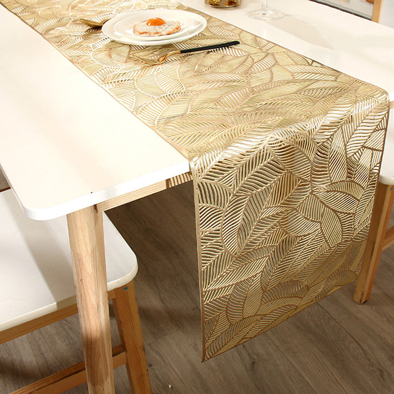 Pvc - Gold Filigree Table Runner Trendy Home