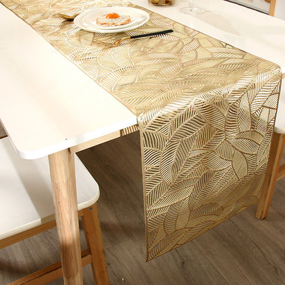 Pvc - Gold Filigree Table Runner Trendy Home