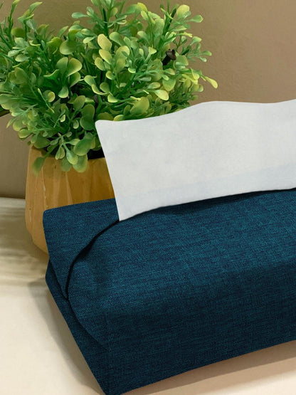 Fine Jute - Dark Turquoise Tissue Box Trendy Home