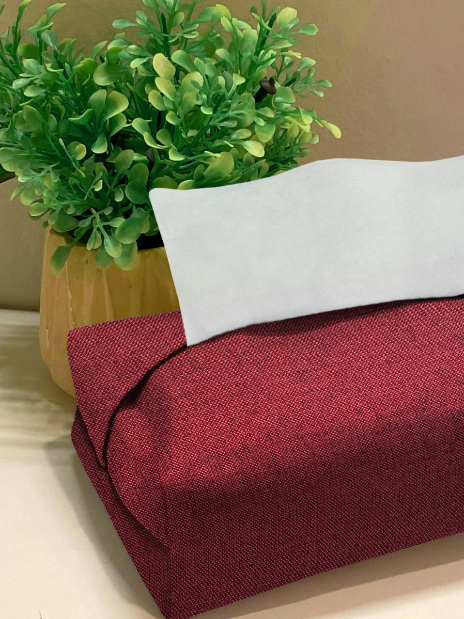 Fine Jute - Plum Tissue Box Trendy Home