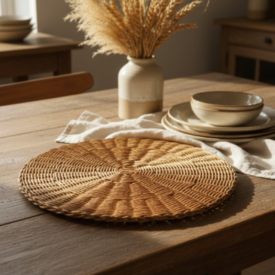 Rattan - Dark Honey Charger Plate Trendy Home