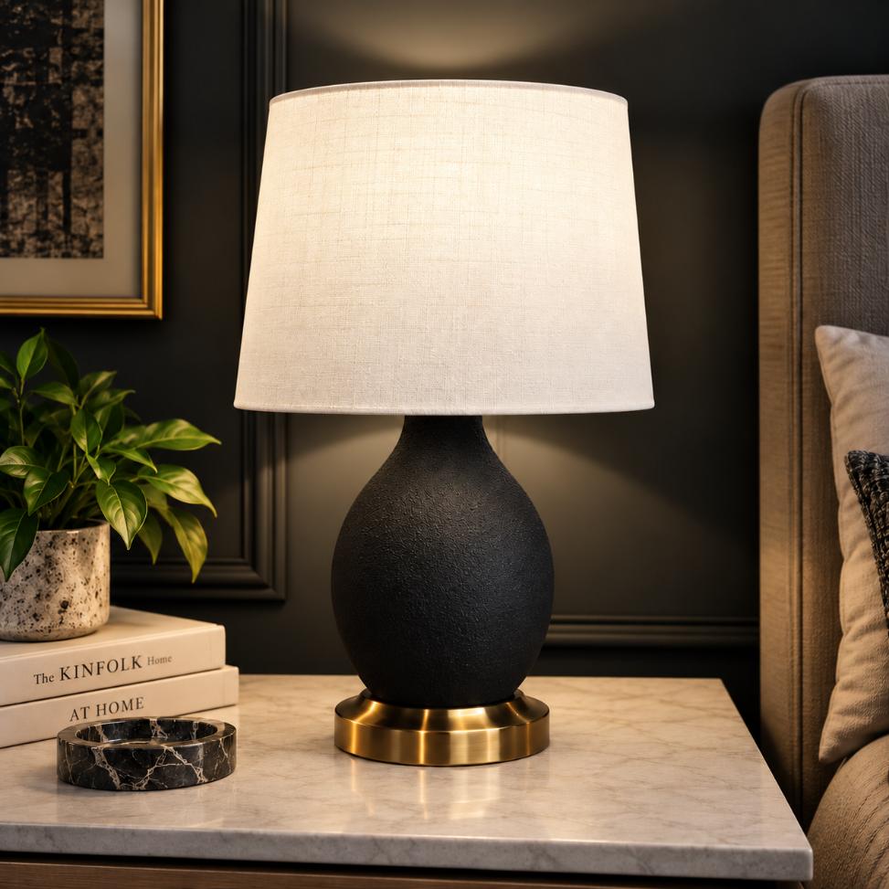 Charcoal Pot Table Lamp (Test Product) White None Pair Trendy Home