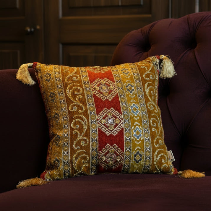 Hand Sequin - Rust Cushion Cover Trendy Home